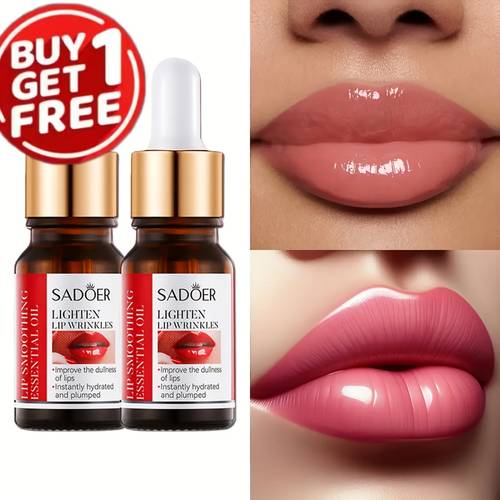 2pcs plumping essential oil hyaluronate acid moisturizing lip brightening fade lines plump lips serum