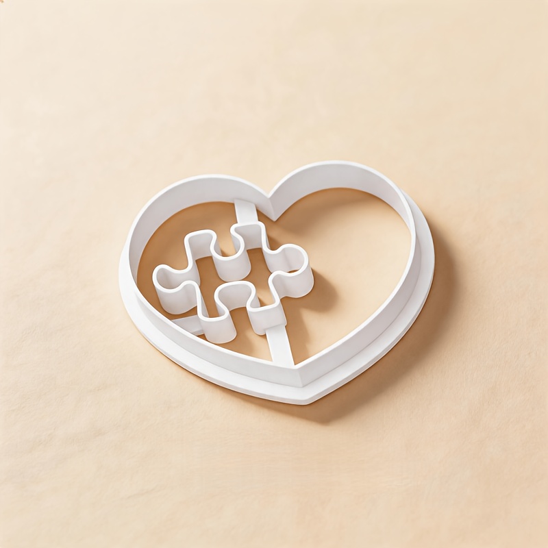 TEMU Moule en pâte polymère 1 pièce puzzle cœur bohème - Outil de découpe avec motif de , convient pour bijoux de couple à faire soi-même, boucles