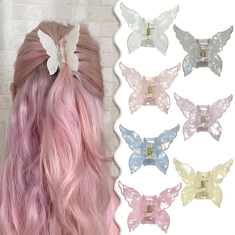 

Elegant Butterfly Hair Claw - Acrylic, Cute & Stylish Shark Clip For Women And Girls