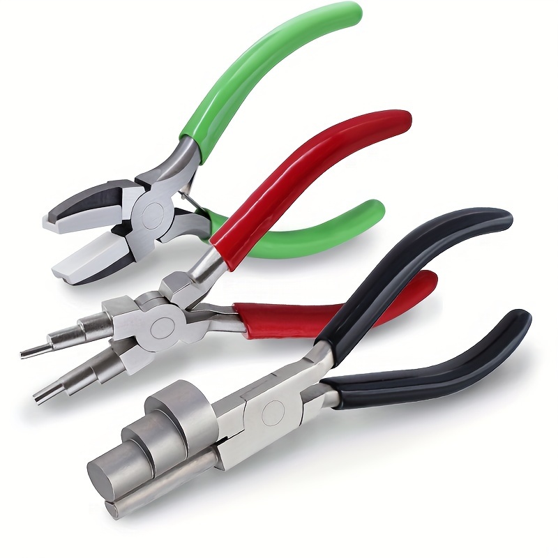 

3pcs Precision Pliers Set Flat Nose Nylon Pliers And Wire Looping Pliers For Jewelry Making