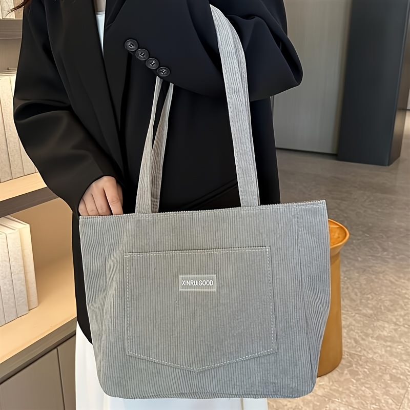 

Sac Fourre-Tout Épaule en Velours pour Femme, Grand Sac à Main Décontracté et Tendance pour , Lavable en Machine avec Bandoulière Fixe et Doublure en Polyester