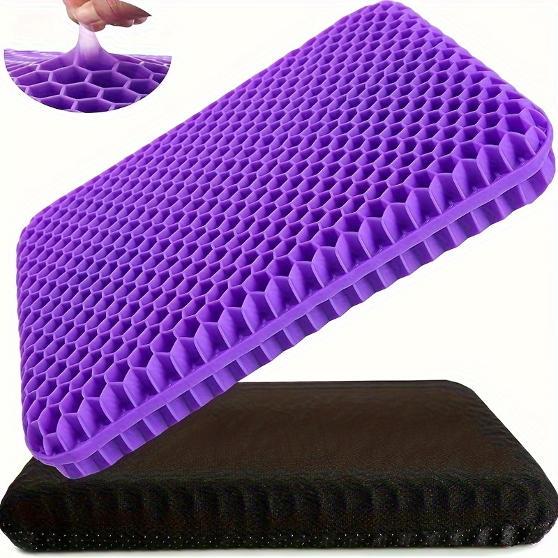 soft purple tpr seat cushion lightweight hand washable ideal for office chairs car seats wheelchairs rectangular shape portable       durable cushion 0