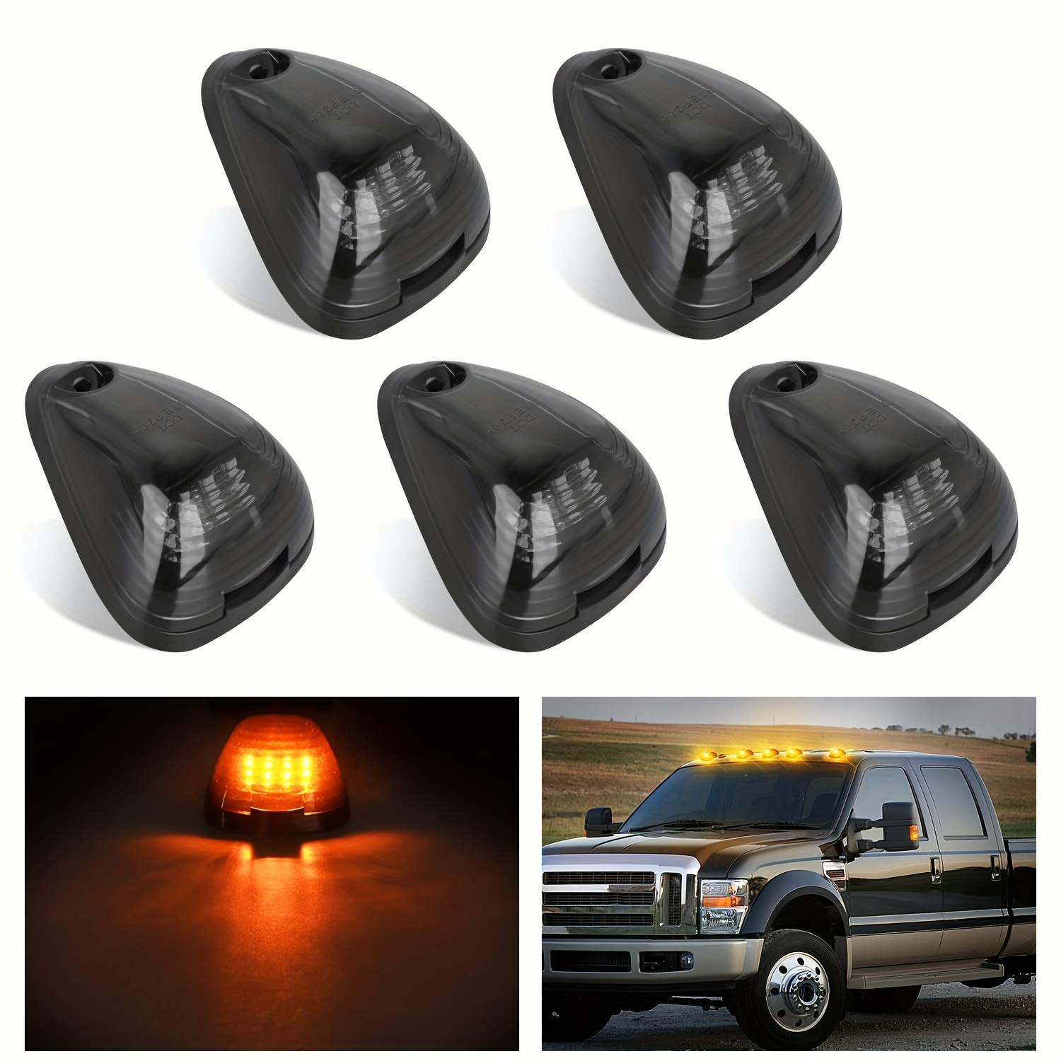 

5 Pcs 16 Led Smoke Cab Led Compatible 1999-2016 For Ford E250 E450 F150 F350 F550 Nilight