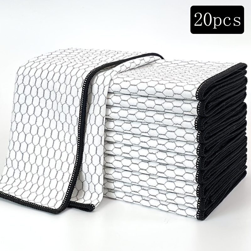 TEMU 15/20pcs Washable Glass Cloth Mirror Towel Dusting Non-smearing Absorbent Microfiber Cleaning Cloth