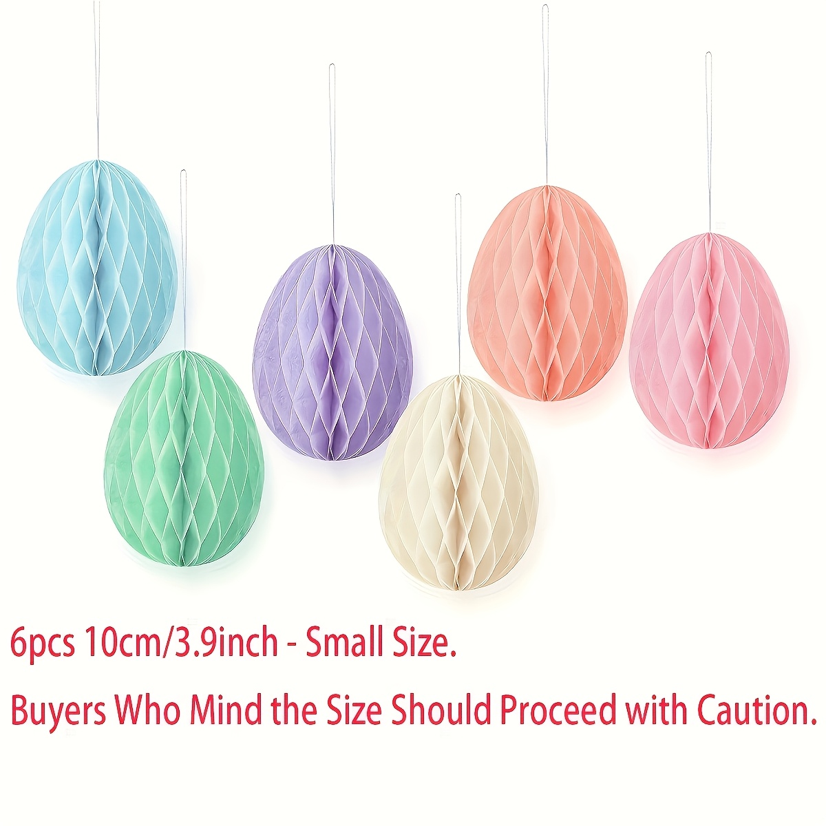 6pcs Honeycomb Ball Decorations, Spring Summer Birthday Theme Party Hanging Ornaments, Wedding Decorations, Egg-shaped Paper Honeycomb Ball Pendants