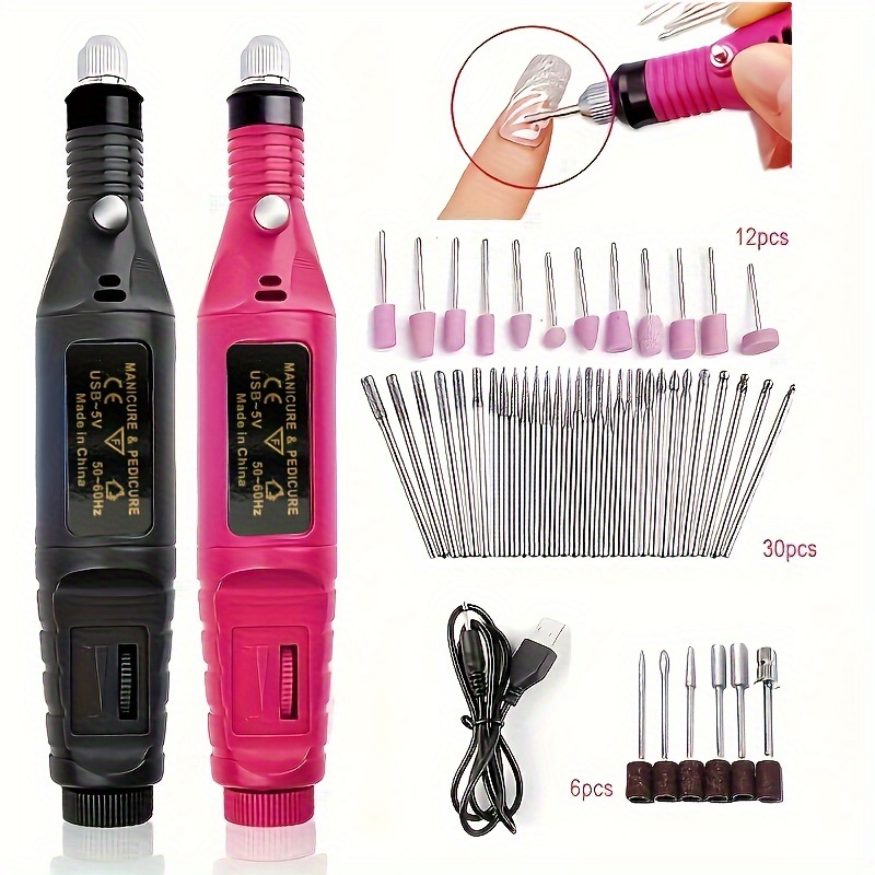 

Portable Mini Electric Nail Drill Set, Manicure & Pedicure Kit With Grinding Nails, Removing Dead Skin & Nail Polish, Nail Art Salon Tool With Multiple Attachments
