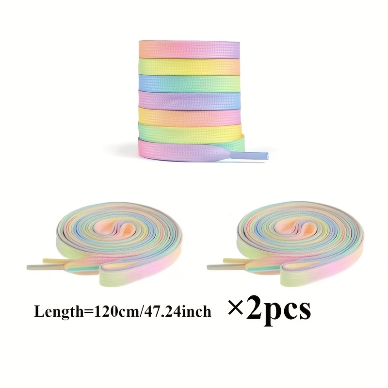 Image of 1 Pair Multicolor Vibrant Shoe Laces - Compatible For Sneakers,, Flats - Colorful With Design For Sports, Streetwear, Daily Wear - Christmas, Valentine's Day Gifts (for /) - High-quality Shoe