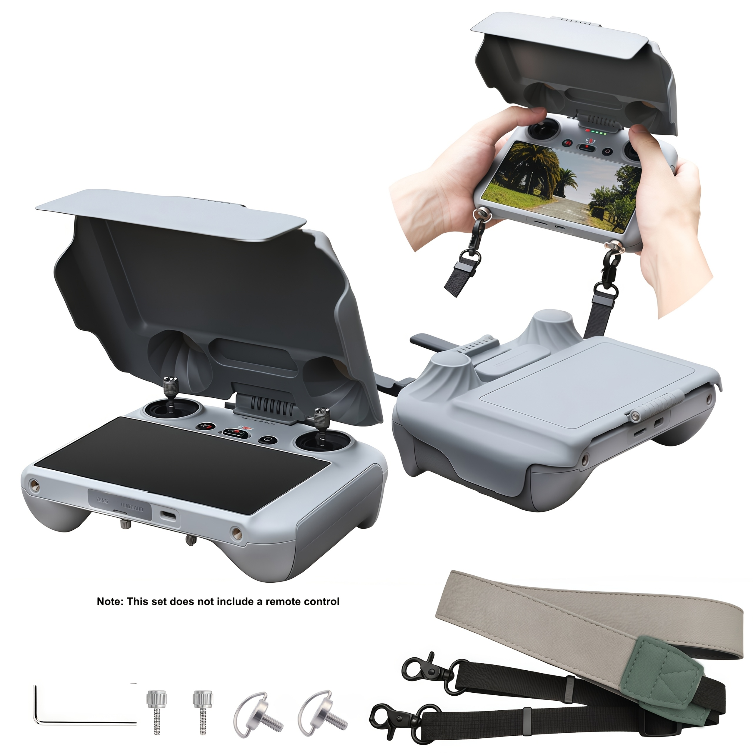 TEMU Kit de Capuche de Protection RC 2 avec Lanière de Cou, Capuche Solaire RC 2, Couverture de Protection RC2, pour 5 Pro/Mini 4 Pro/ 4 Pro/Flip/Air