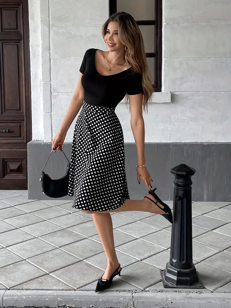 umbrella dress short Plus Size Umbrella Hem Short Sleeve White Dress