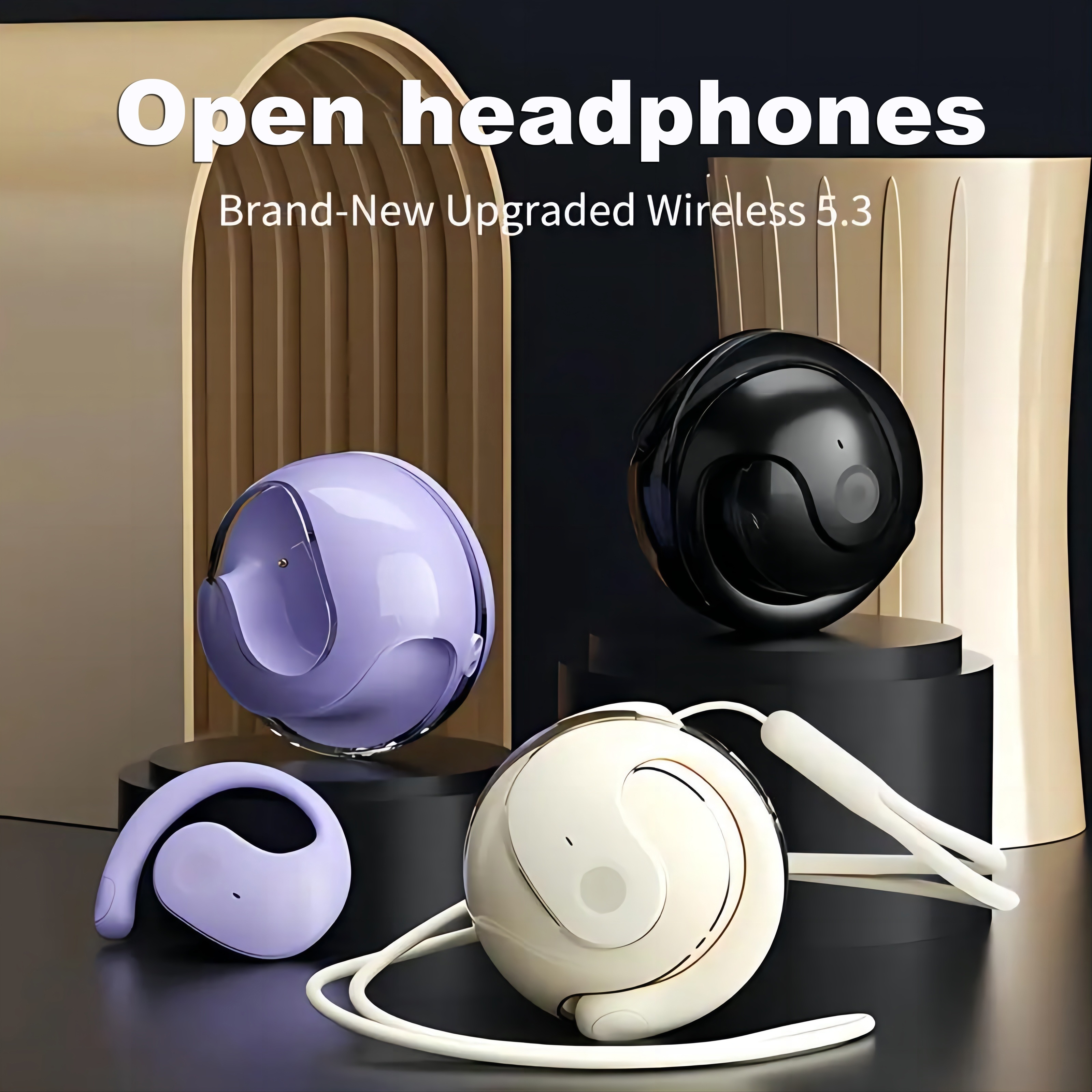 

Wireless Headphones Bone Conduction Concept Ows Over-ear Non-in-ear Full Open Binaural Microphone