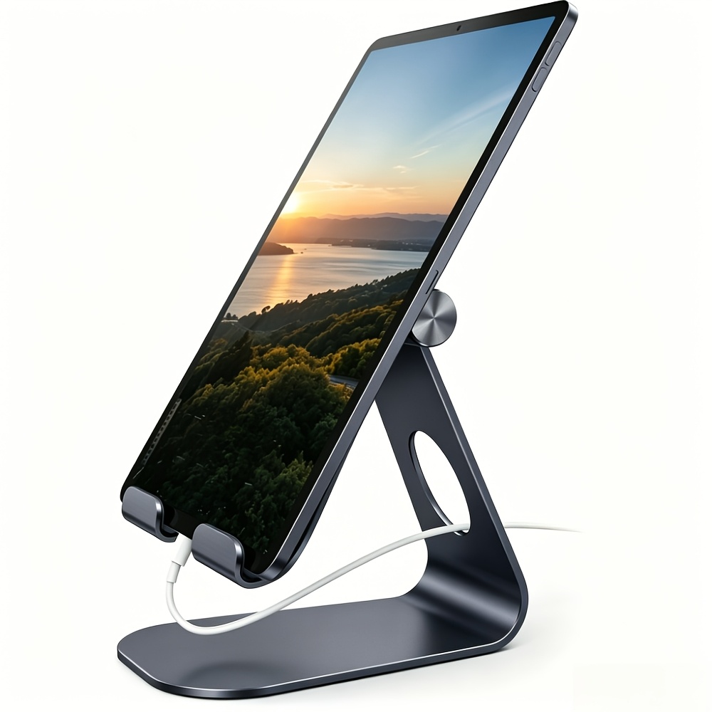 Image of Tablet Stand, Adjustable Tablet Holder - Desktop Stand Dock Holder Compatible With 4-13" Tablet Such As Ipad Pro 11, 9.7, 10.5, 12.9 Air Mini 4 3 2, , , Tab, Silvery