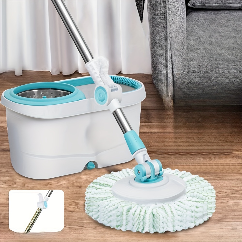 

Spin Mop Bucket Deluxe 360 Floor Cleaning System With 2 Microfiber Mop Heads, Height Adjustable Handle, Thickened Plastic Bucket, Extra Thicken Mop Head, High Quality Material