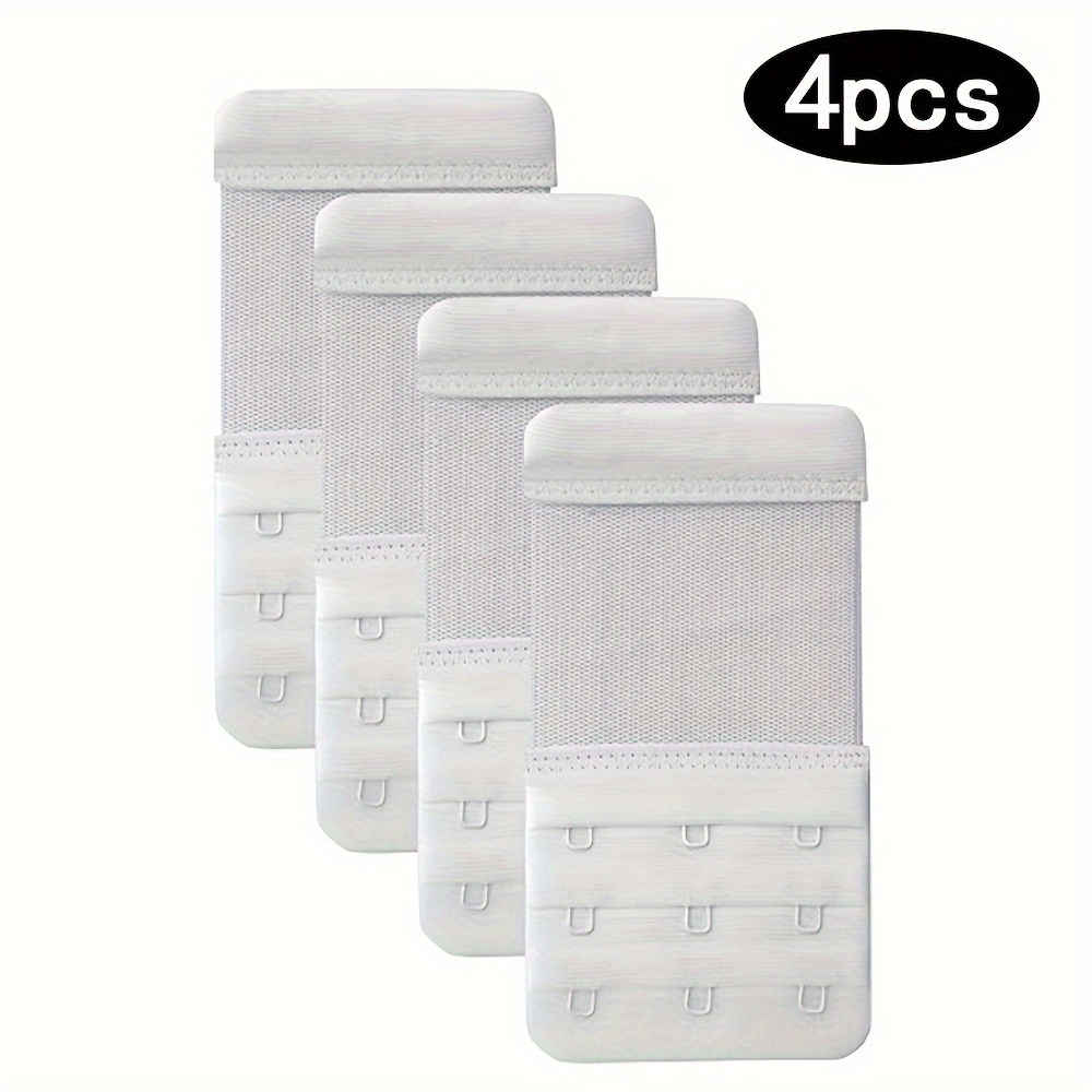 4pcs Adjustable 3-hook Bra Extenders - Soft And Comfortable Elastic Band Extenders For Women's Lingerie Accessories