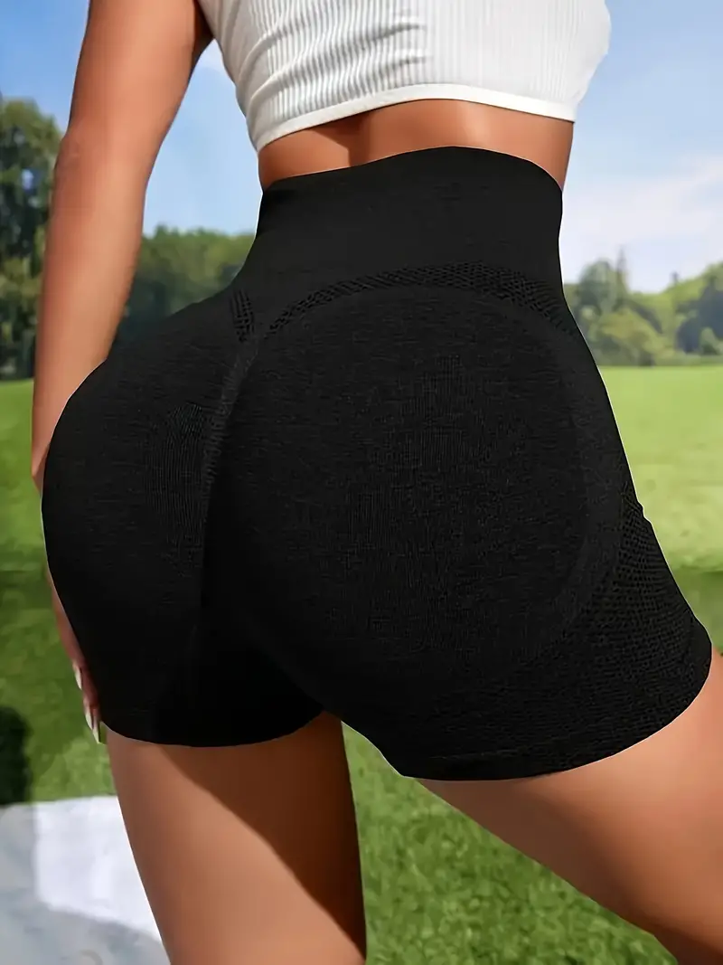 Solid Color Workout Shorts Women Seamless Scrunch Butt - Temu