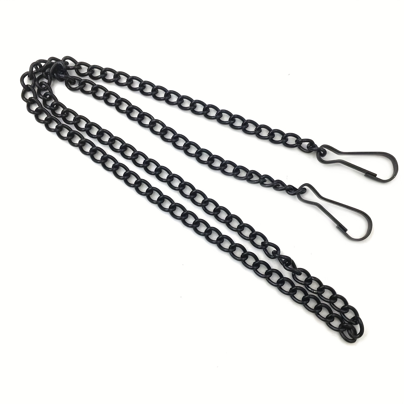 6pcs Black Metal Hanging Chains With , Cut Hanging Needs - Versatile For Indoor And Outdoor Applications