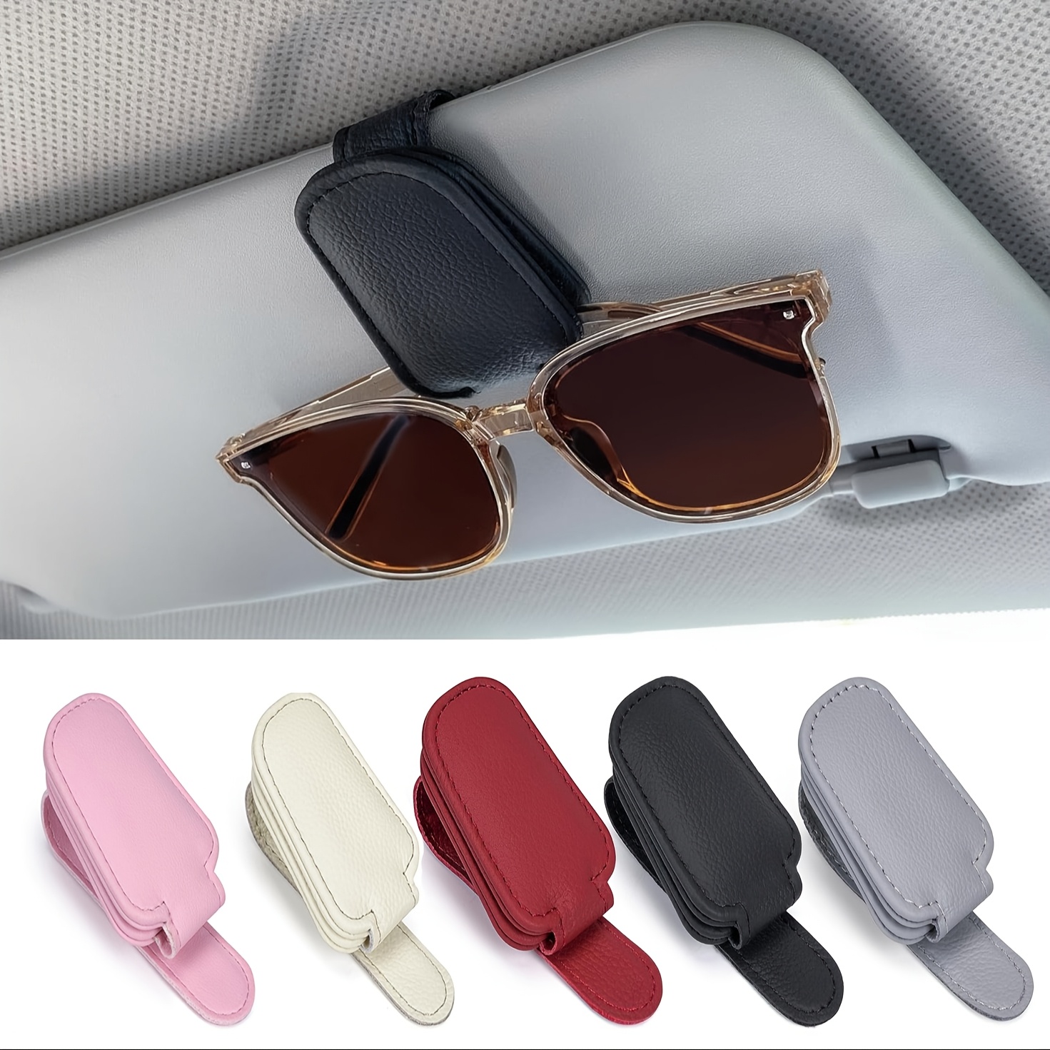 

Glasses Holders For Car Visor Magnetic Pu Sunglass Holder Eyeglass Hanger Clip Visor Glasses Holder Clip Car For Different Size Eyeglasses