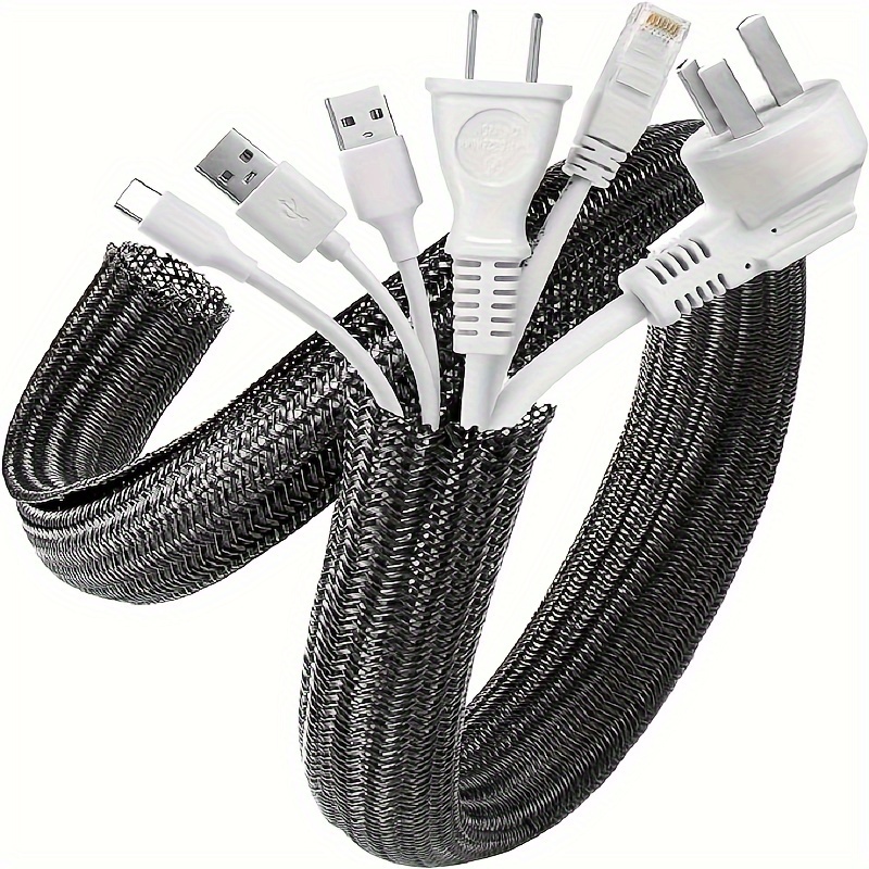 TEMU 39in - 1/2 Inch Cord Protector Cable Sleeve Split Sleeving For Usb Power, Audio Video Cable - Protect Cat From Chewing