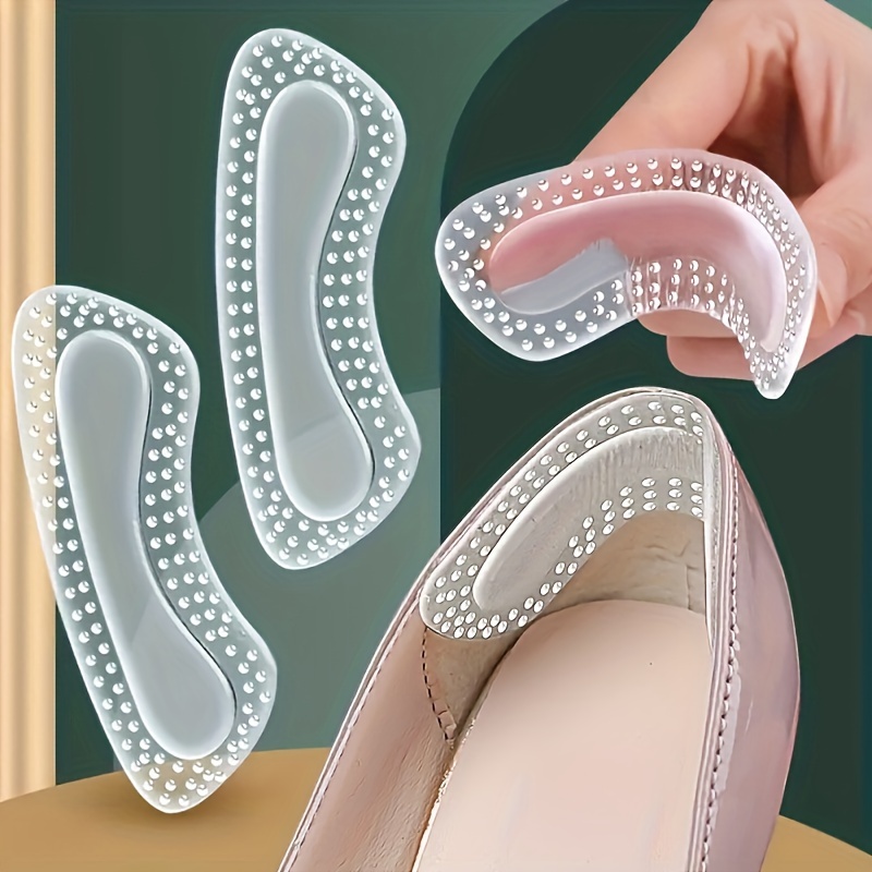 

1pair Silicone Gel Insoles For Shoes, Women High Heel Liner Grips Protector Sticker Anti-wear Shoe Heel Pad