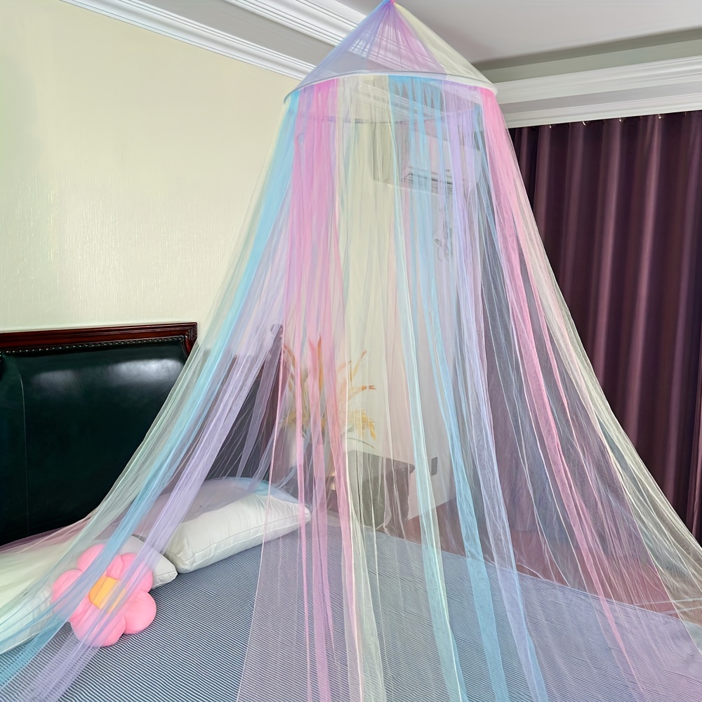 

Rainbow Princess Bed Canopy - Colorful Mosquito Net For Girls, Comfortable Reading Nook Tent, Diy Decorative Mesh, Fits Various Bed Sizes (4-color Pleated & 3-color Unpleated Styles)