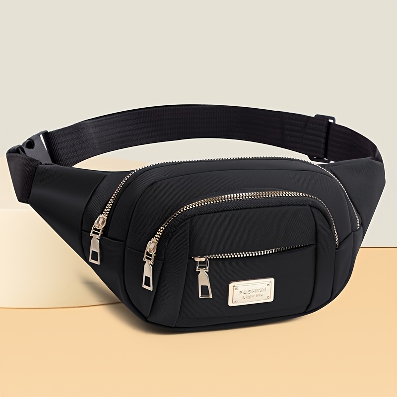 E-shop 1 Unisex Mode Nylon Bauchtasche – Vielseitige Umhängetasche Gürteltasche mit verstellbarem Gurt, Reißverschlussfach, ideal für Reisen, Fitness –