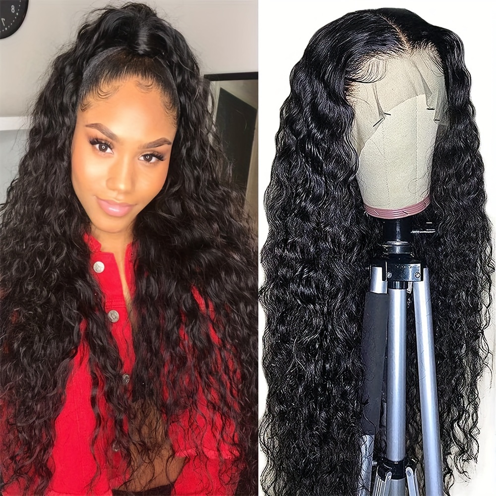 HD Water Wave Lace Front Wigs Human Hair Pre Plucked Wet and Wavy