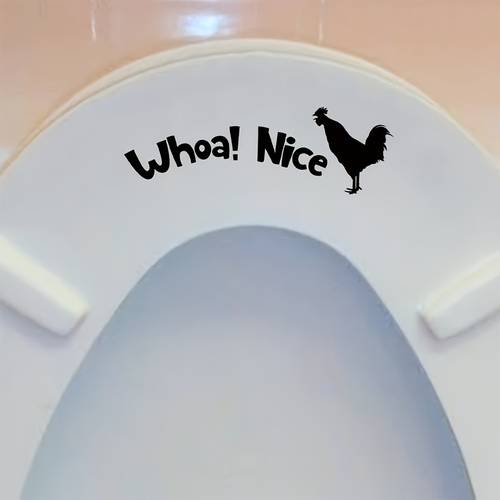 1pc nice rooster toilet seat sticker removable bathroom decals for kids bathroom guest bath rental home decor