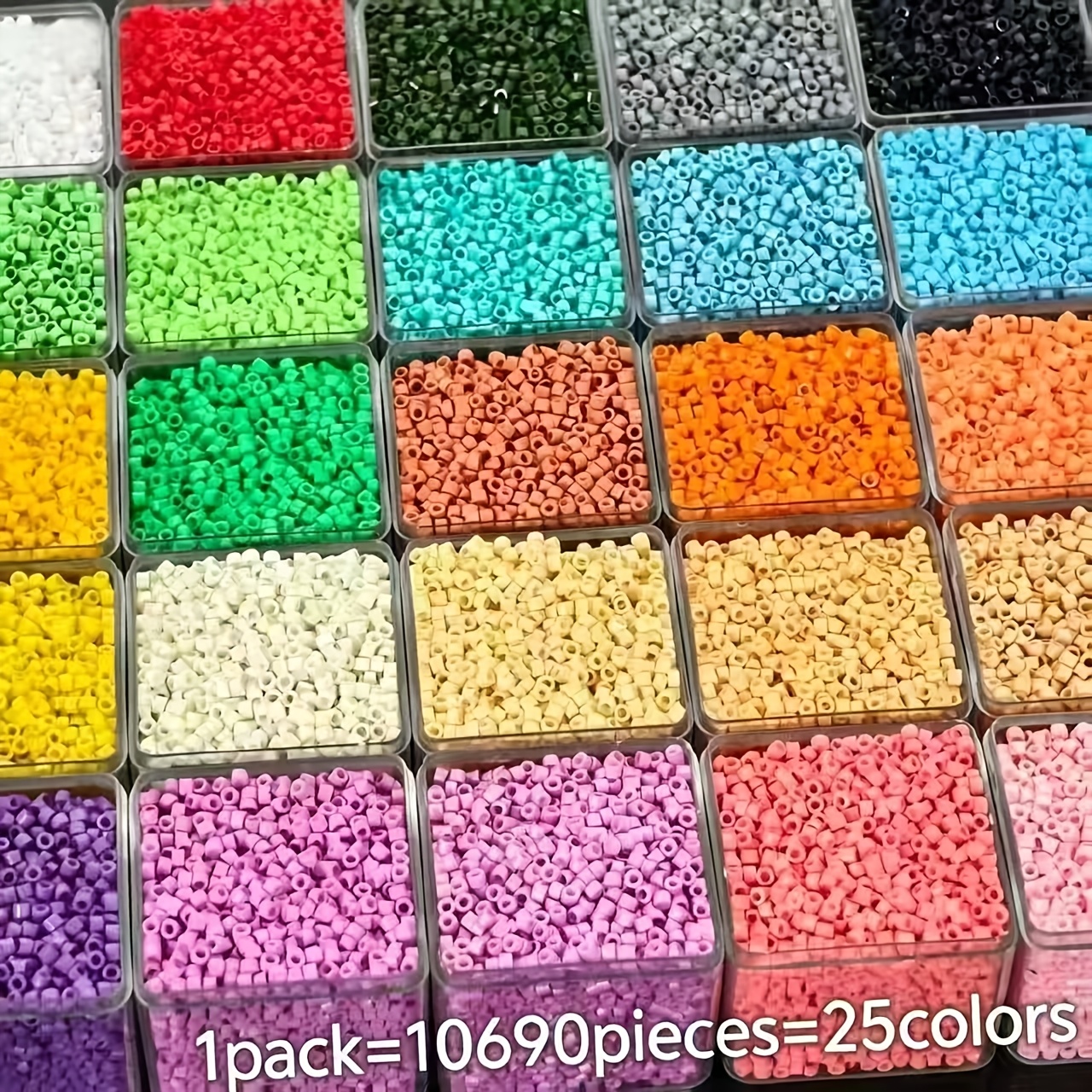 TEMU Set combinato da 10690 pezzi con 25 colori - Perline forate in vetro ,5 mm con glitter squisiti cielo stellato sognante per , creazione di