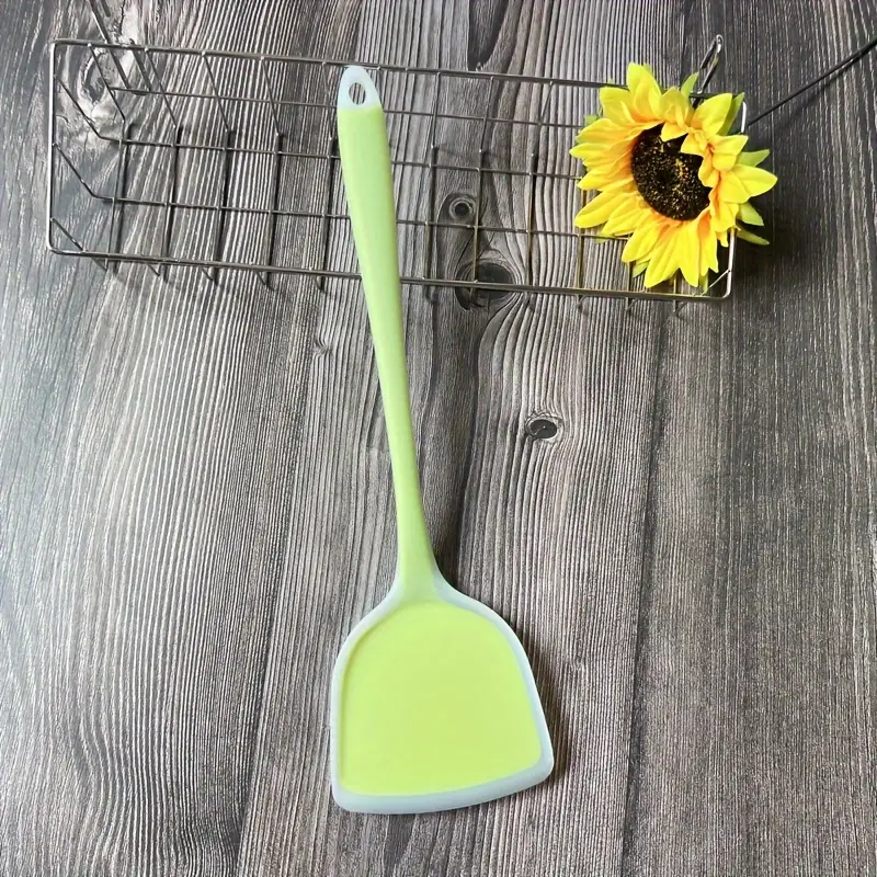 1pc heat resistant semi transparent silicone spatula with extended and handle suitable for non stick pans dishwasher safe kitchen cooking tool for stir frying eggs and fish Product details 6