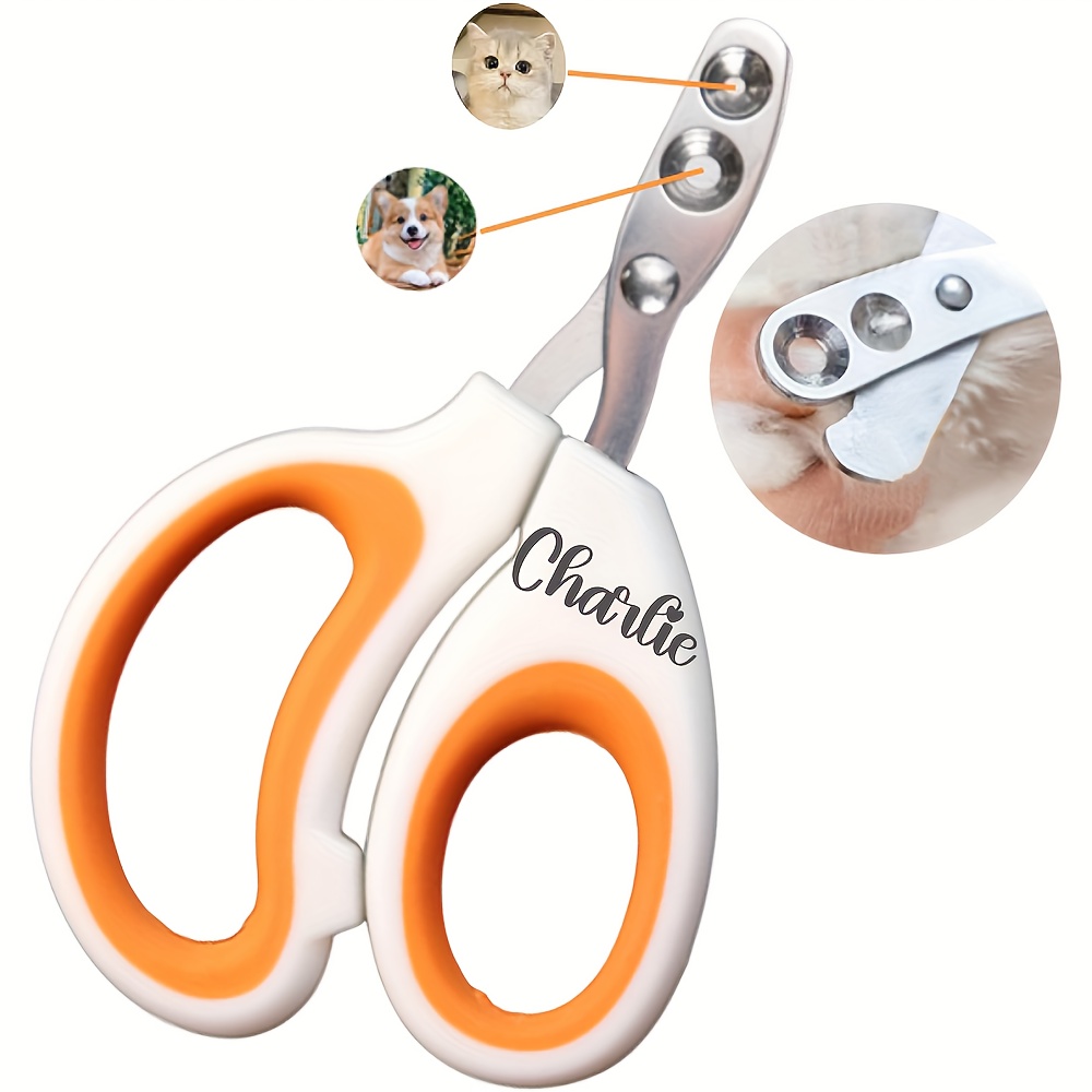 Custom Newly Upgraded Design Cat&Dog Nail Clipper Personalized Two Circular Cutting Holes of Different Size(2mm&4mm)-Avoid Over Cutting Pet Nail Clippers -Professional Paw Trimmer Set for Pet