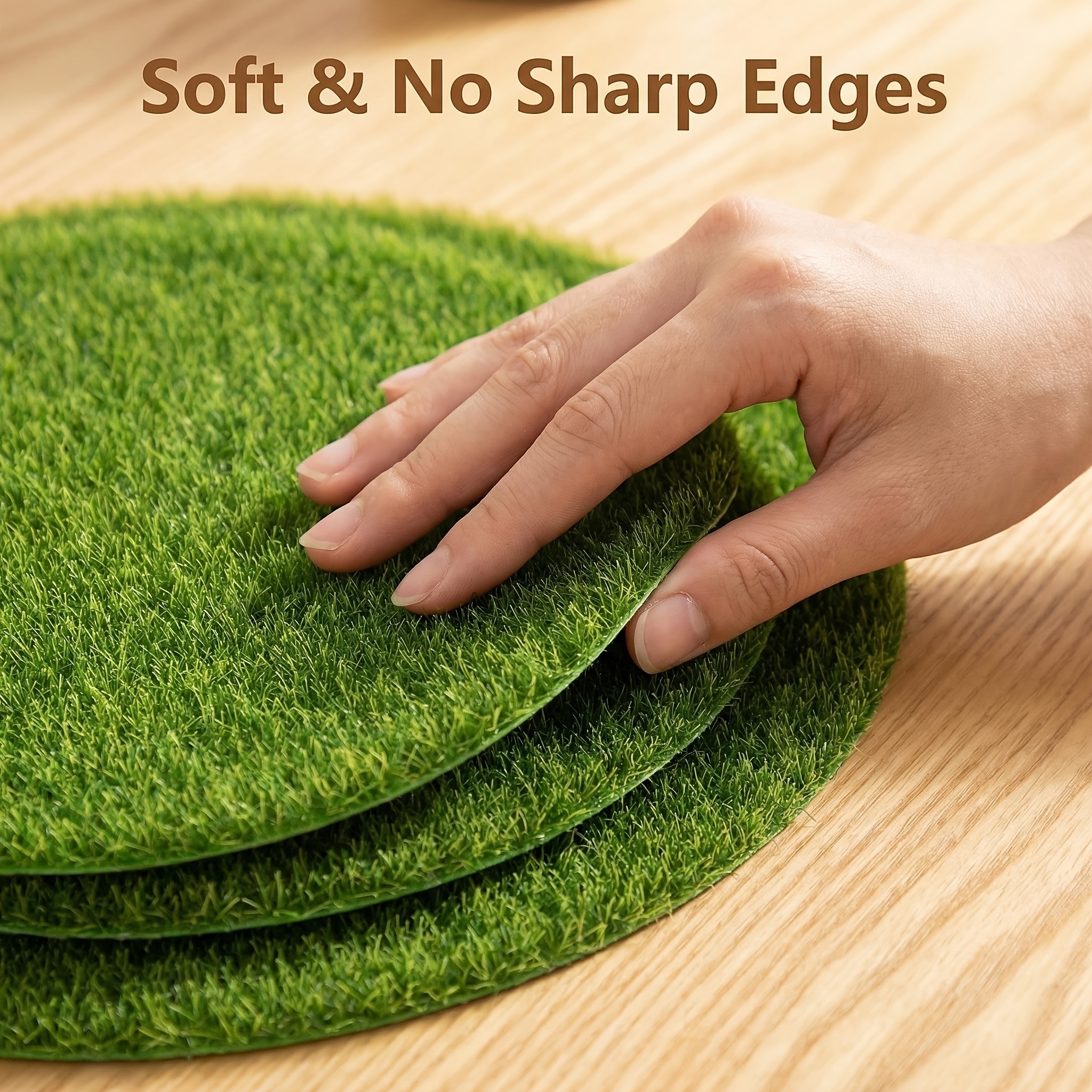 ZKSXOA – Tapis De Gazon Artificiel Miniature – 4 Pièces 15x15 Cm, Décoration Maison De Poupée, Diorama, Micro-paysage