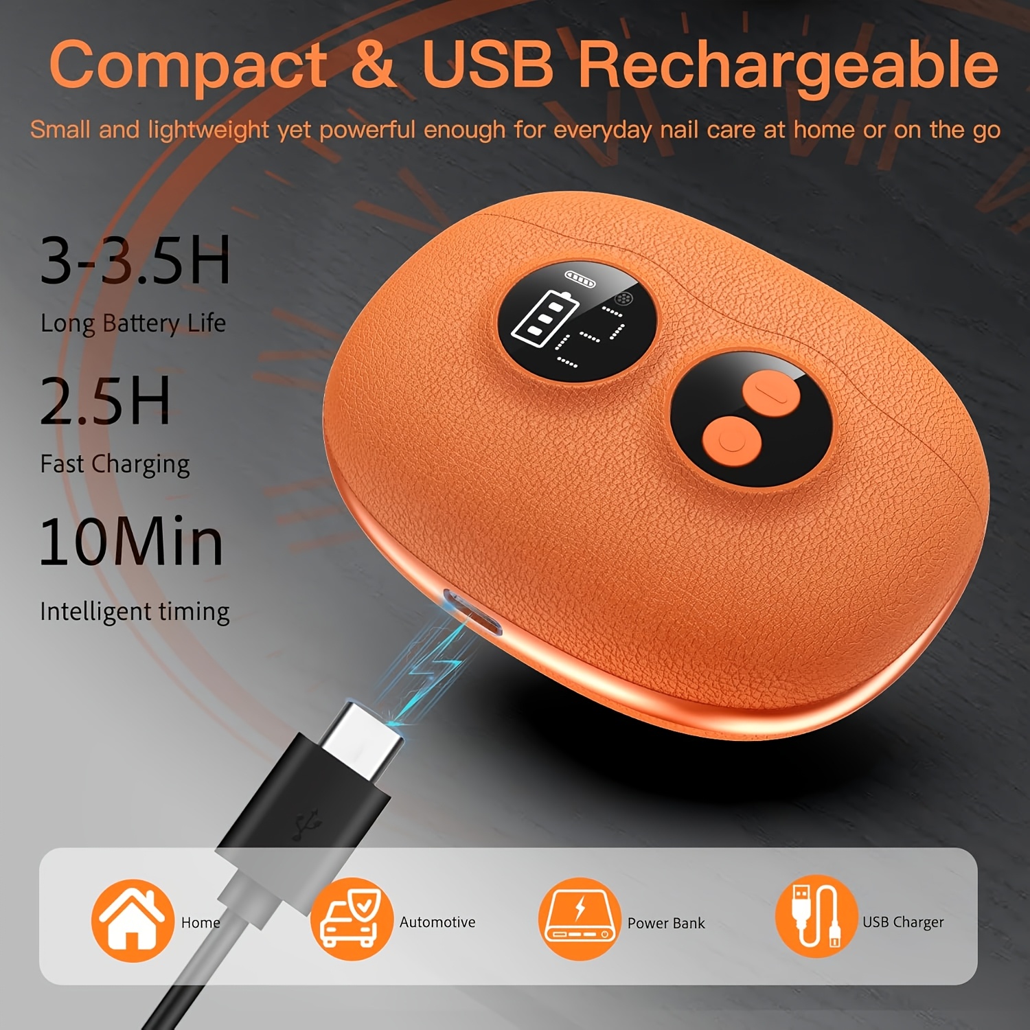 Leather Texture Electric Nail Clippers with Digital Screen