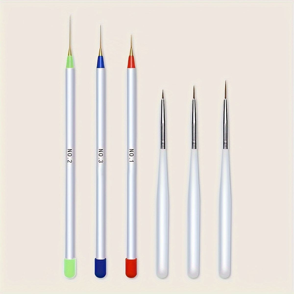6pcs Nail Art Brushes Set, Fine Detailing Painting Pen Tools, Unscented Professional Manicure Design Accessories Patterns & Artwork