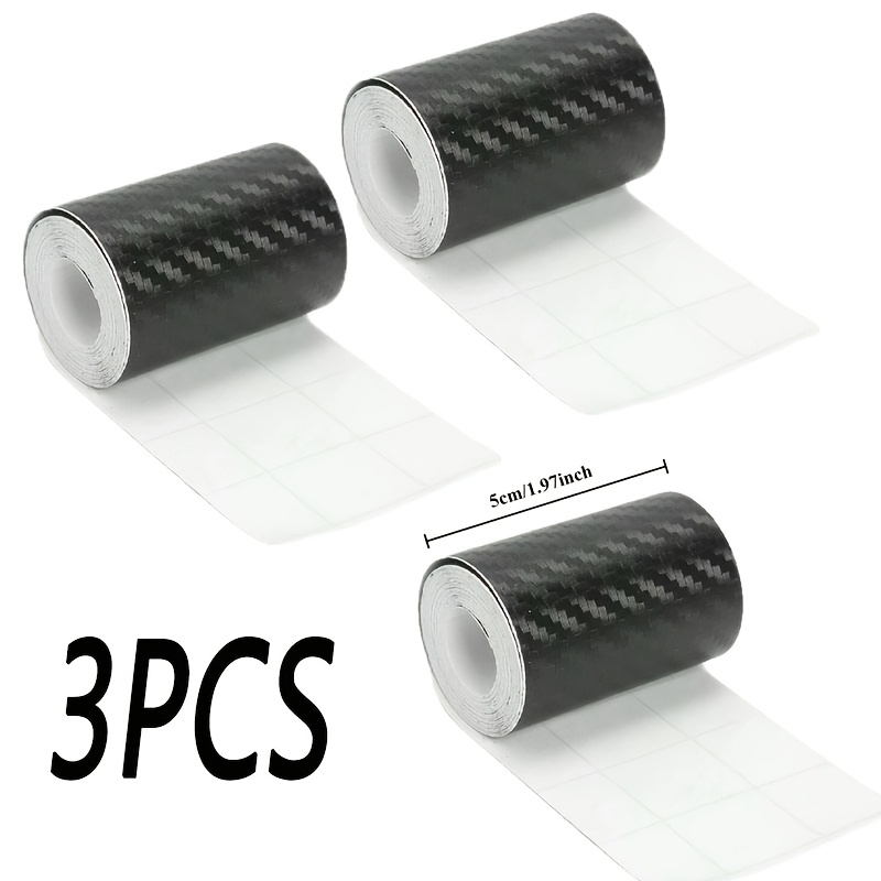 TEMU 3 Rouleaux de Bandes 3D en de Carbone | Protections Anti-Rayures pour et Jambes de Porte, Noir, Accessoires de Voiture Tendance, Intérieur de