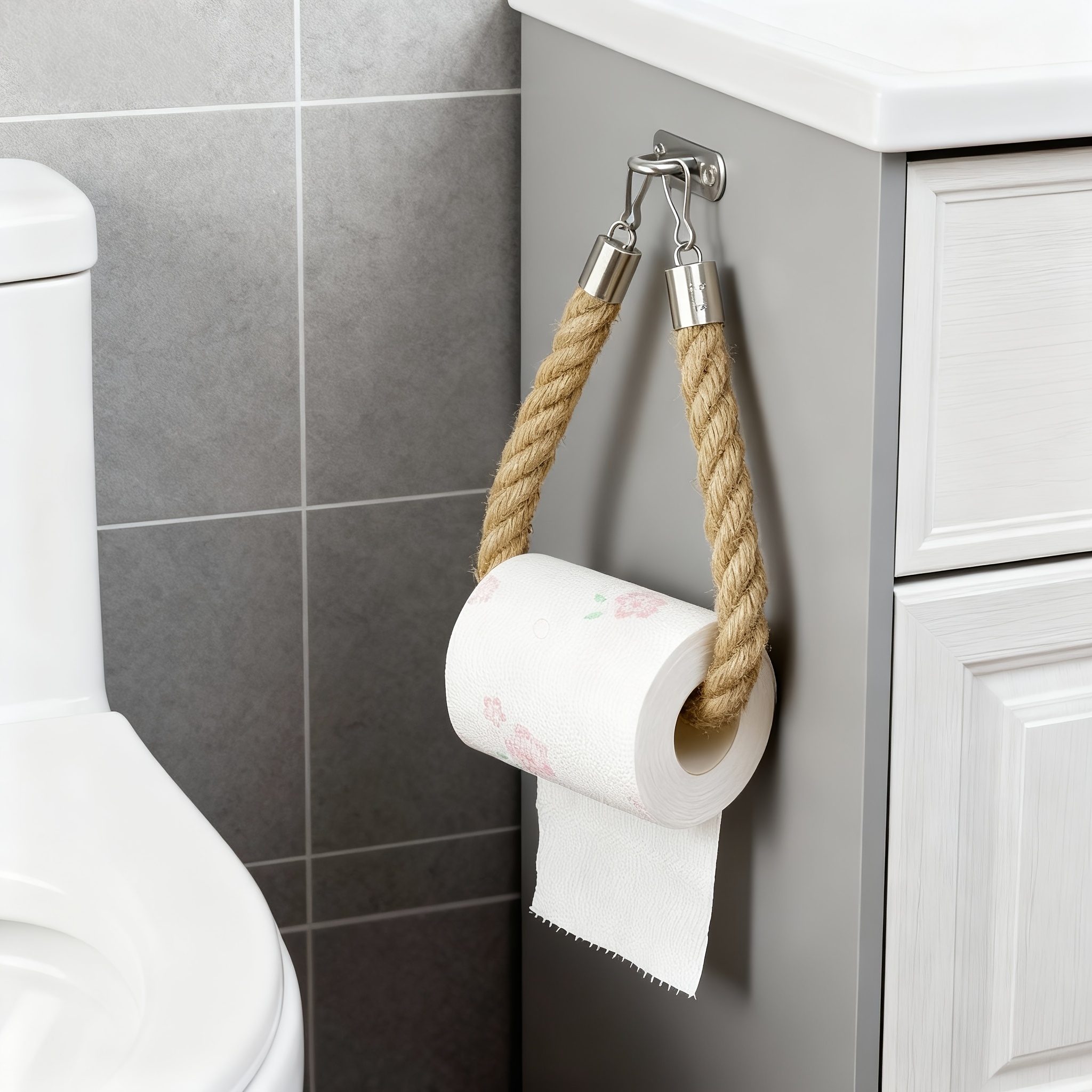 E-shop Badezimmer Handtuchhalter im Landhausstil, Papierhandtuchhalter, Toilettenpapierhalter, Regal mit Haken aus Metall