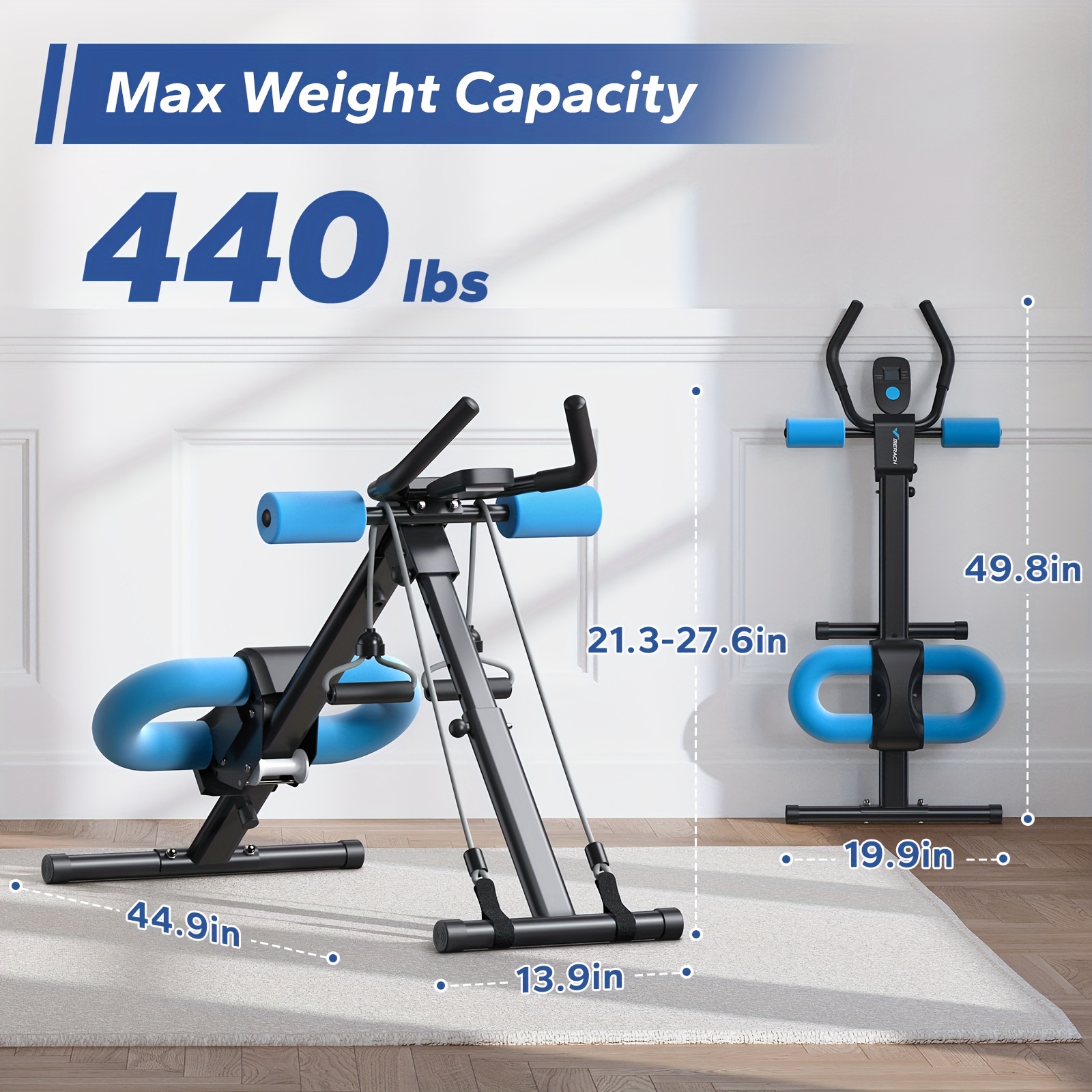 MERACH Ab Machine, Abs Workout Equipment, Adjustable Ab Trainer Machine for Abs Workout at Home Gym, Ab Trainer Machine Foldable, Ab Exercise Machine for Abs, Arm, Leg, Buttocks Shaper, Core & Ab Trainer at Home Gym, Workout Equipment