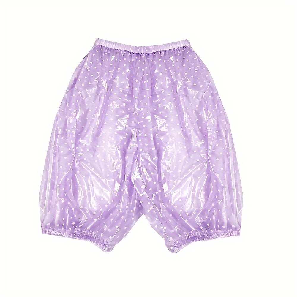 

Leak-proof Shorts Pvc Adult Underwear Elderly Diaper Cover Soft Plastic Waterproof Transparent Reusable Purple Dots