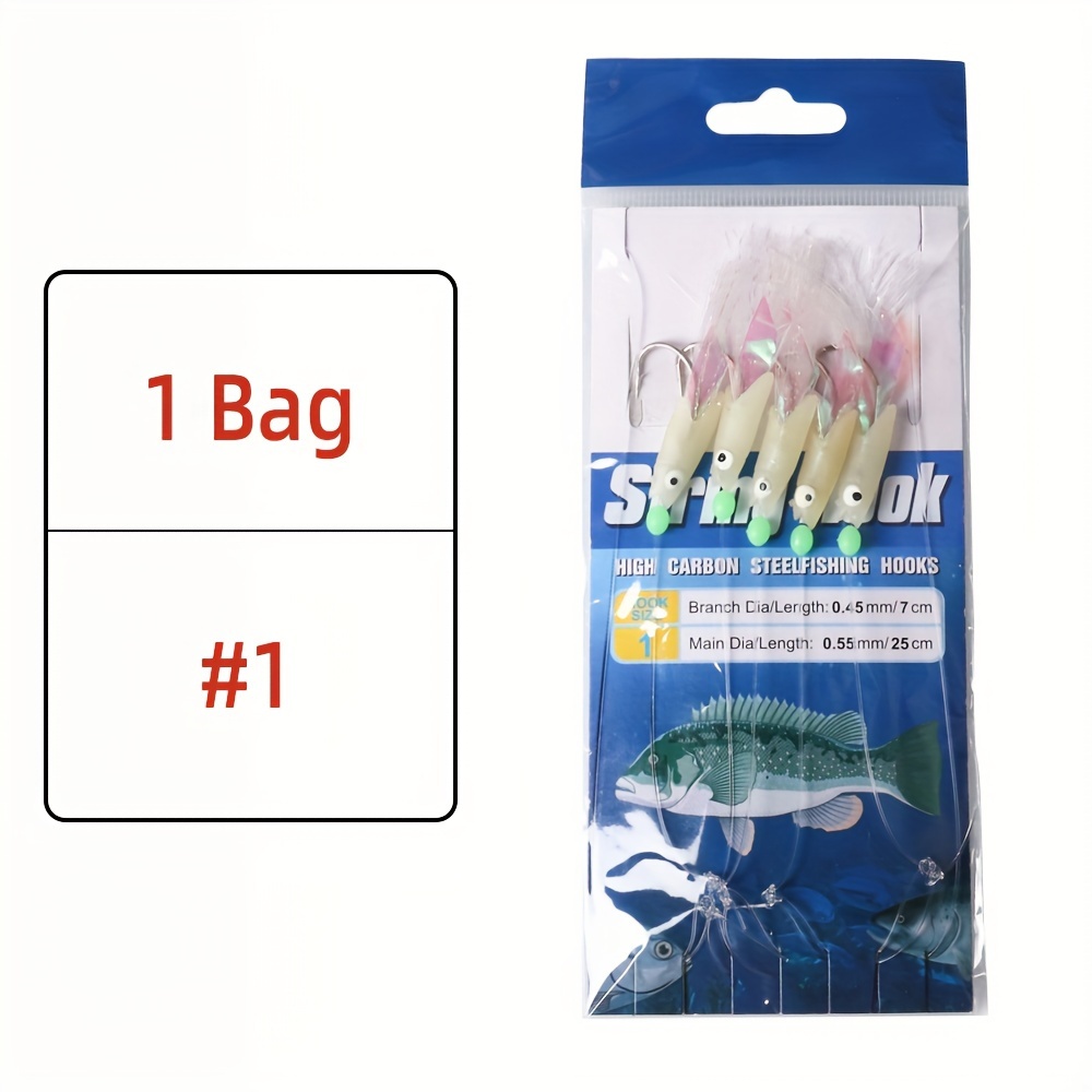 1 Bag Fishing Sabiki Rigs Luminous String Hook Fishing - Temu