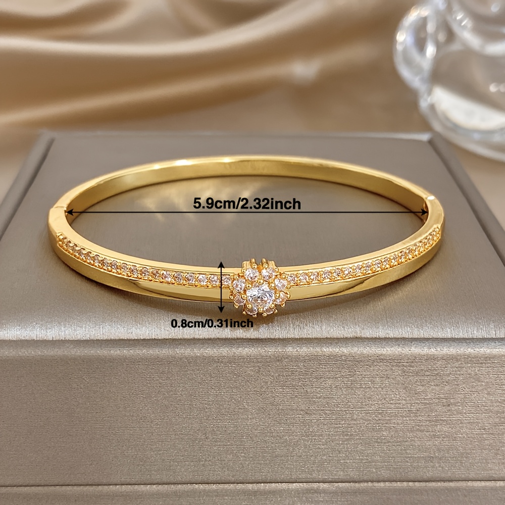 Exquisite Synthetic Zirconia Copper Bracelet for Women