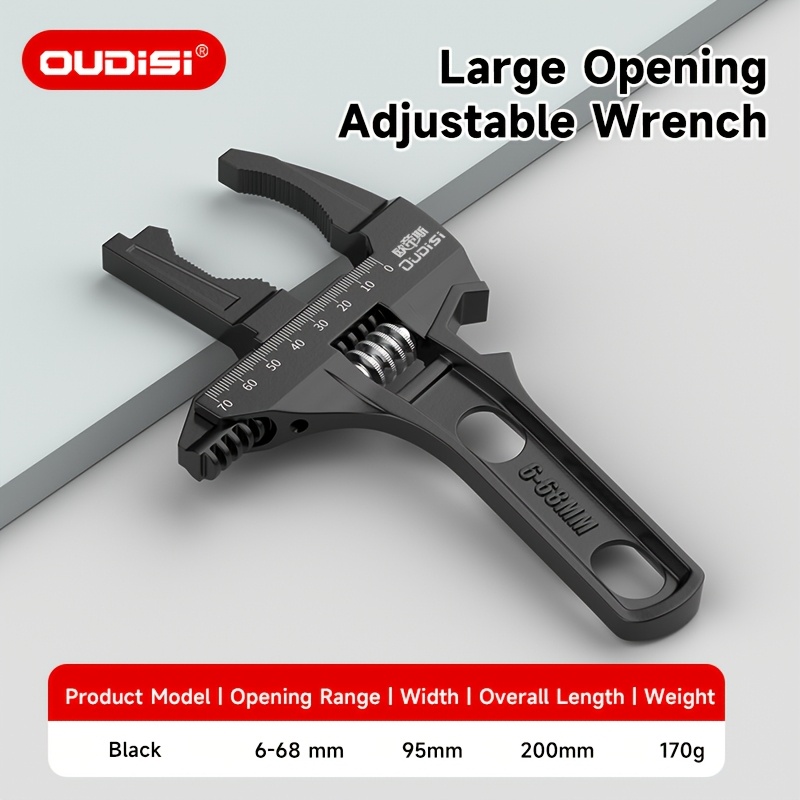 TEMU The Adjustable Wrench Has A Large Opening Of 6-68mm, And Is Equipped With A Short-handle Wrench And A Sink Maintenance Tool, Suitable For