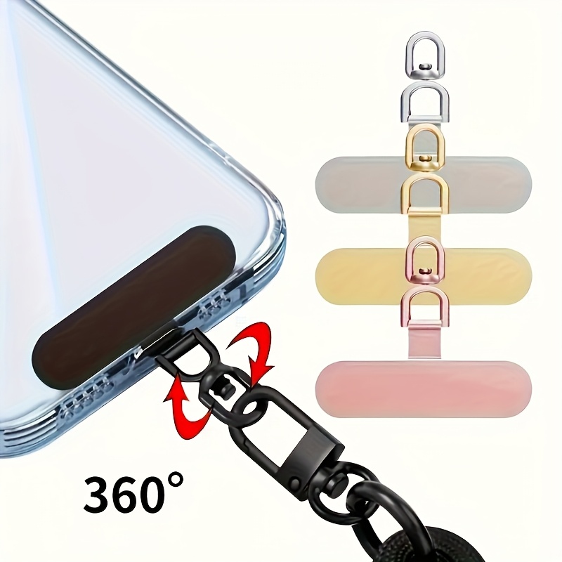 

2/4 Pack Universal 360° Rotating Phone Lanyard Hook, Ultra-thin Stainless Steel Metal Patch, Connector, Mobile Accessory