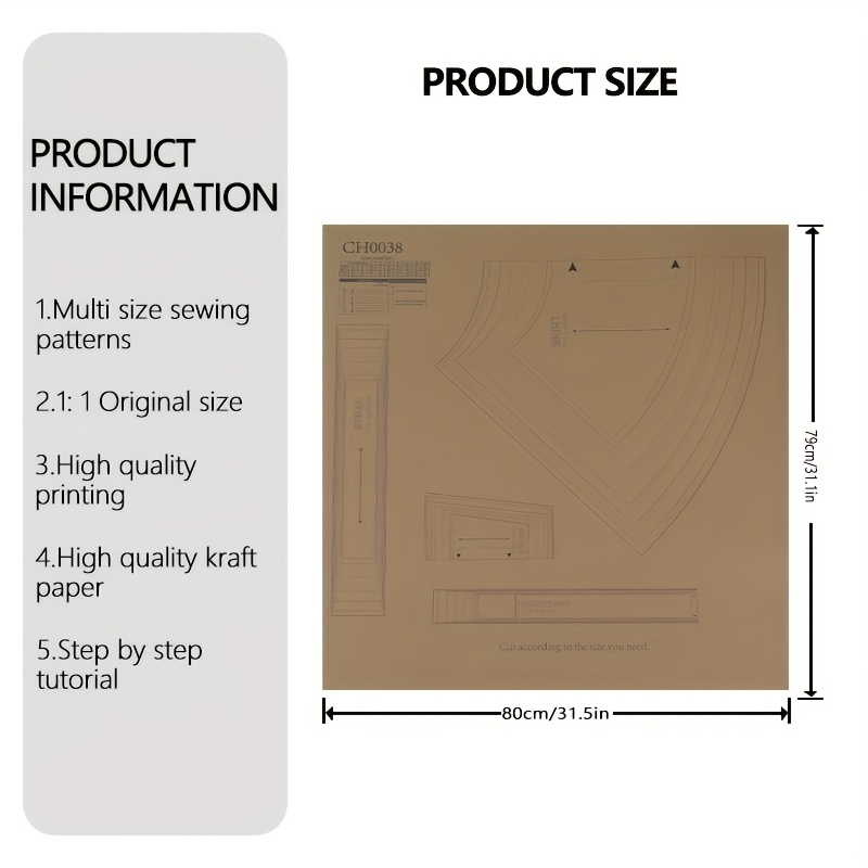 TEMU Robe Taille 9 (6M - 10Y) de Couture, de Vêtements à Échelle Complète, Kit de Couture pour Débutants, de de Vêtements, Modèles Idéaux pour la