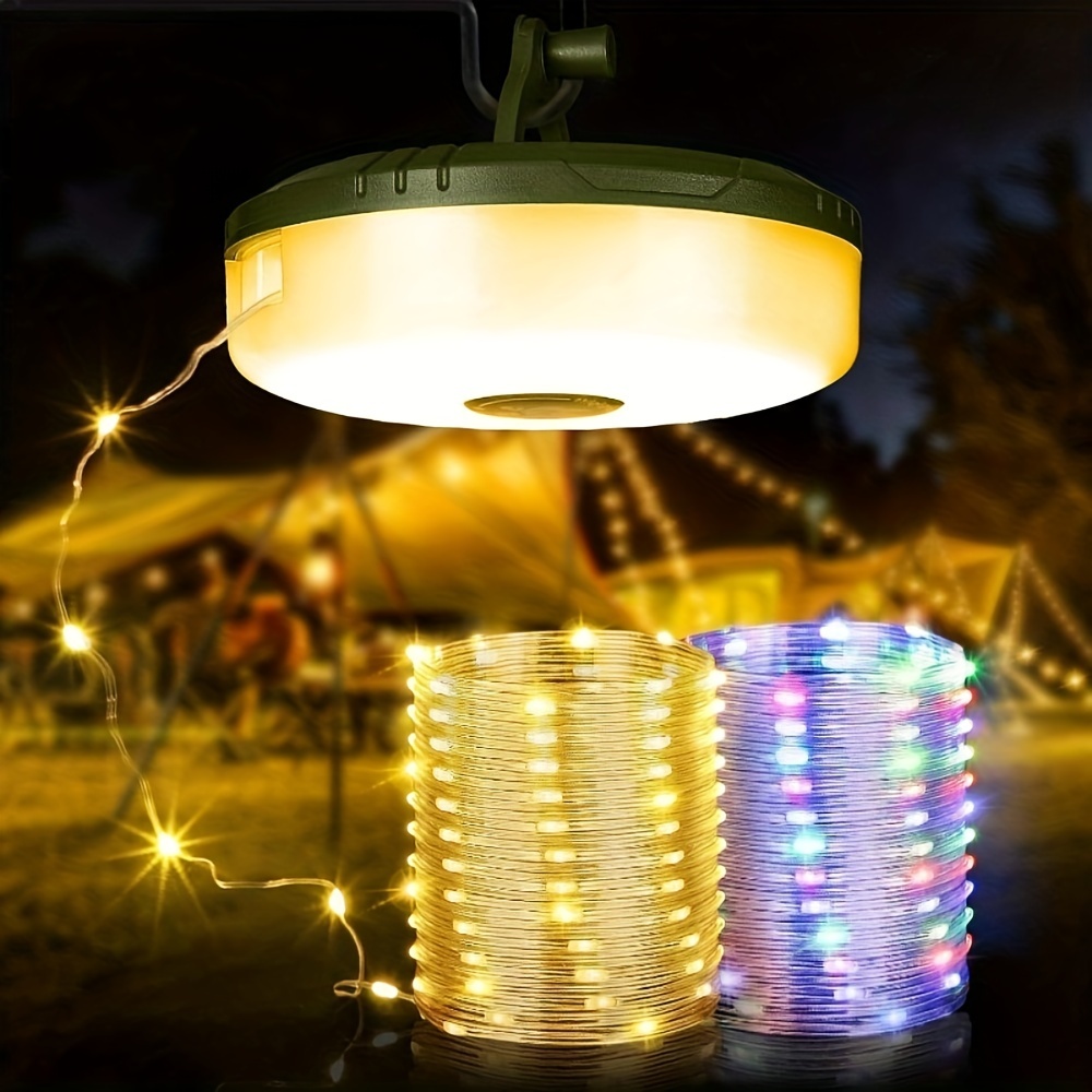 

32ft Led Camping String Light, 4 In 1 Outdoor String Lights, Portable Camping Lantern Rechargeable For Outdoor Hiking Camping And Garden Decoration