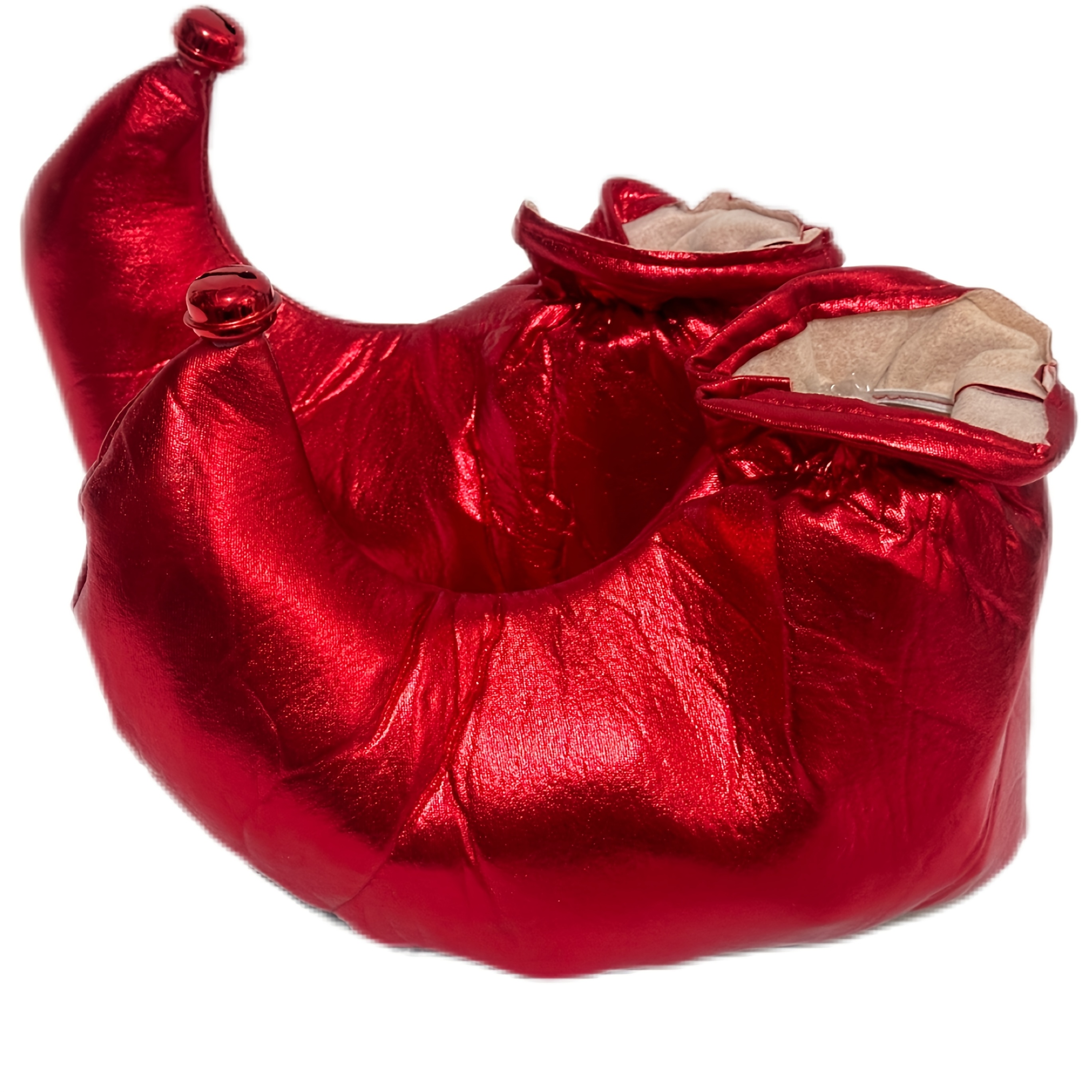 TEMU Mixed Color Christmas Clown Elf Bell Shoe Covers - Adult Size, Novelty Luxury Elf Costume Accessories For Christmas, Halloween, Carnival