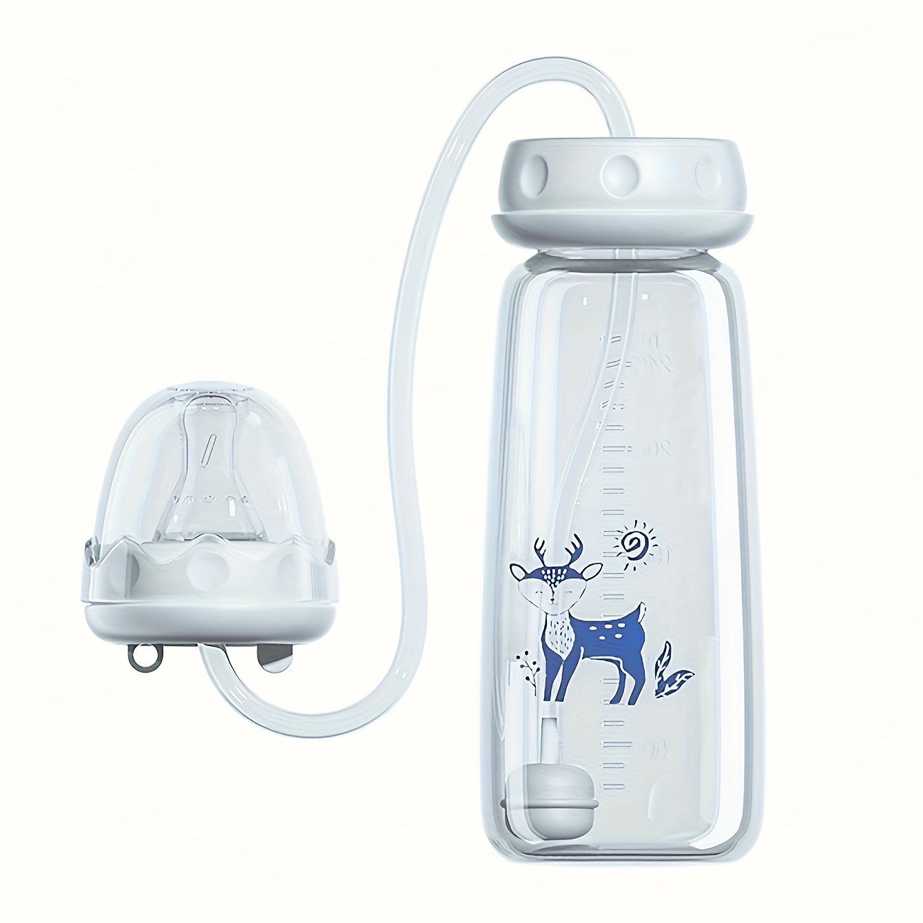 8oz 240ml standard neck baby bottle with straw brush feeding bottle set holiday gift