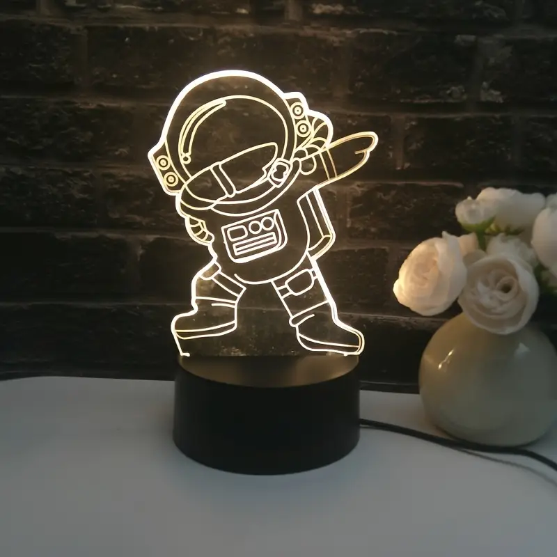 1pc cartoon astronaut led night light indoor lamp with integrated electronics motherboard non battery operated powered via included cable ideal for home decor and s bedroom Product details 0