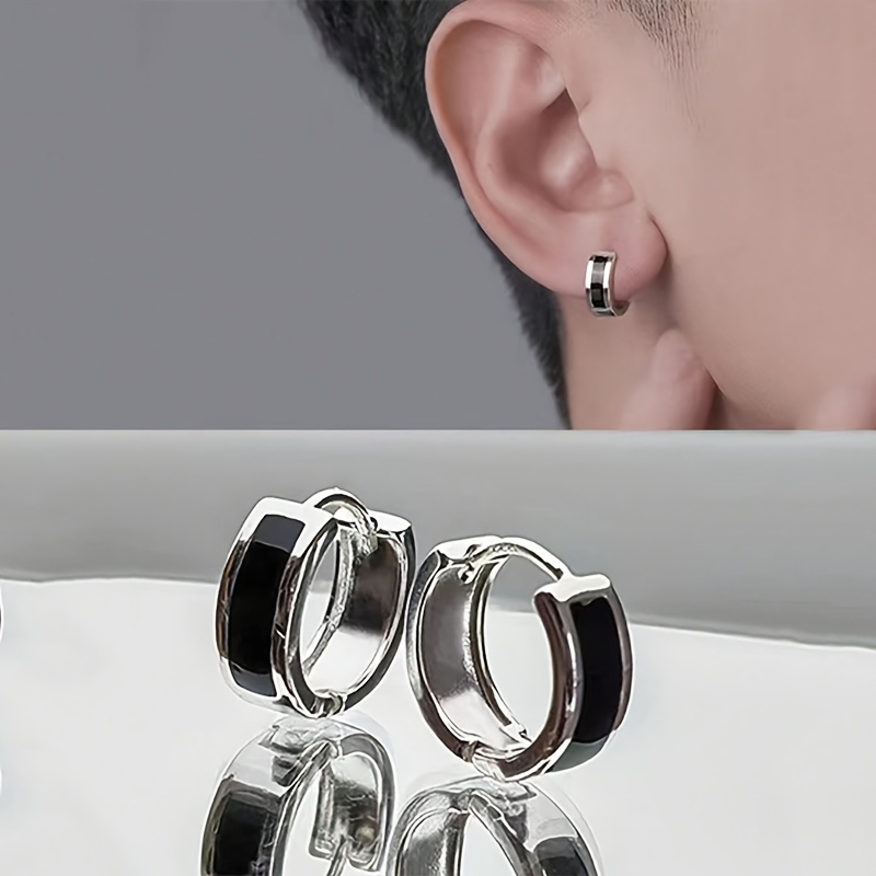 TEMU 1 Pair Of Stylish Stud Earrings For Men, American Hip-hop With And Versatile Look