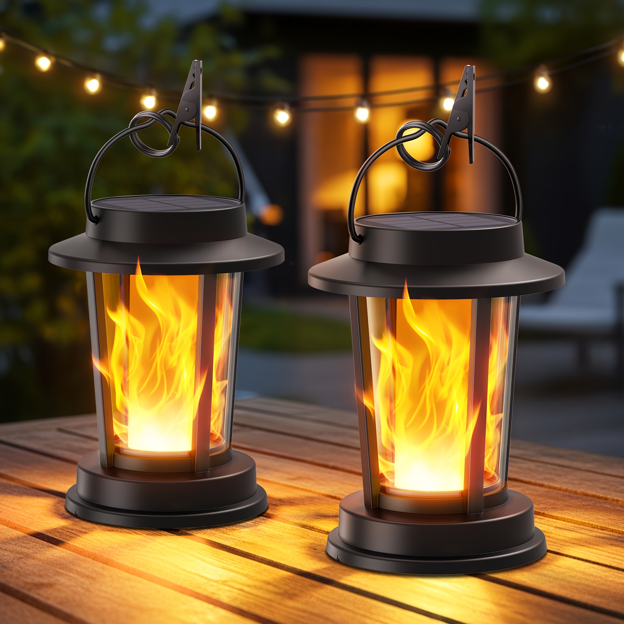 Temu – TEMU 2/4 Pack Solar Lanterns Outdoor Ipx6, Upgraded Flickering Flame Solar Lights Outdoor, Solar Powered Lanterns Decorative, Hanging Solar Lantern