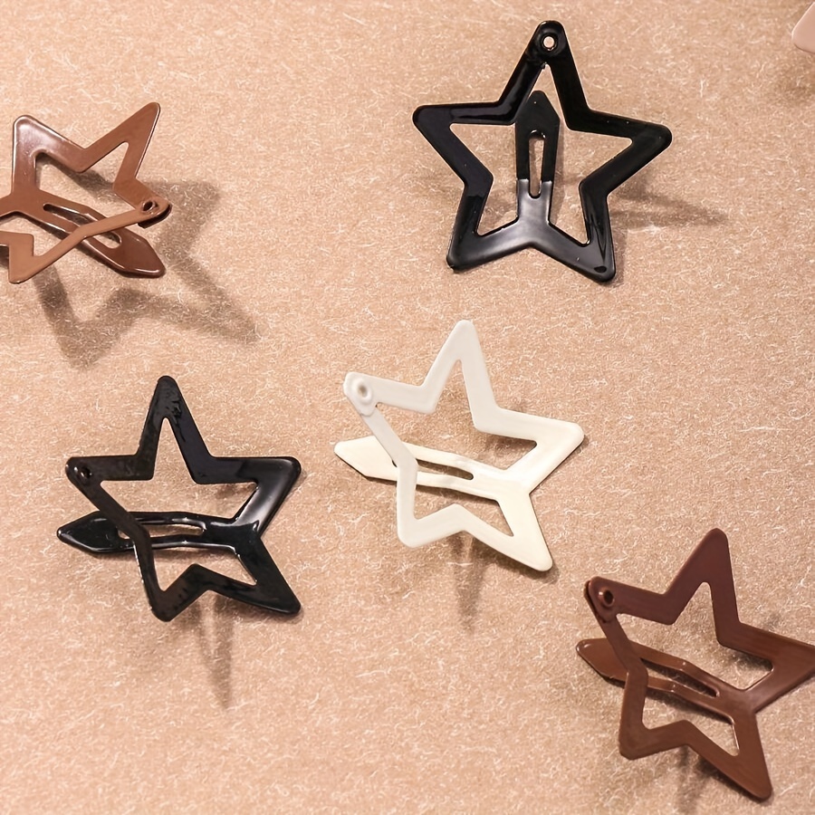 

20pcs Lovely Hollow Out Star Shaped Hair Side Clips Elegant Hair Fringe Clips Trendy Hair Barrettes For Women And Daily Use