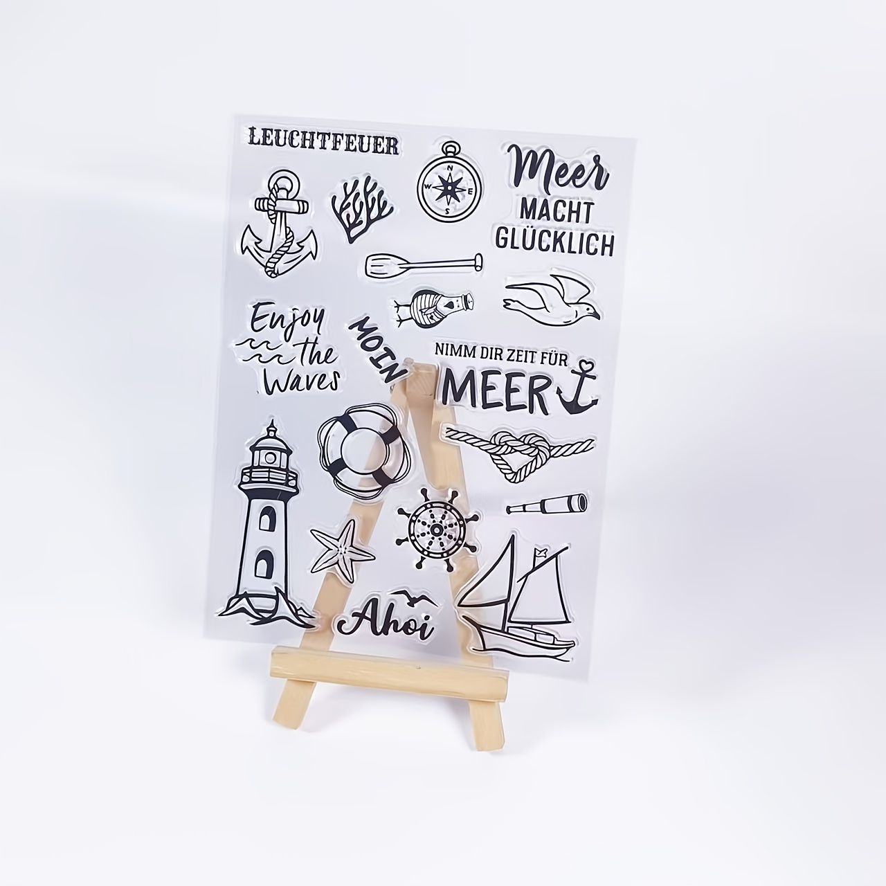 Image of Transparent Stamps With A Maritime Theme, Suitable For Making And Decorating Holiday Cards, Scrapbooks, And Crafts