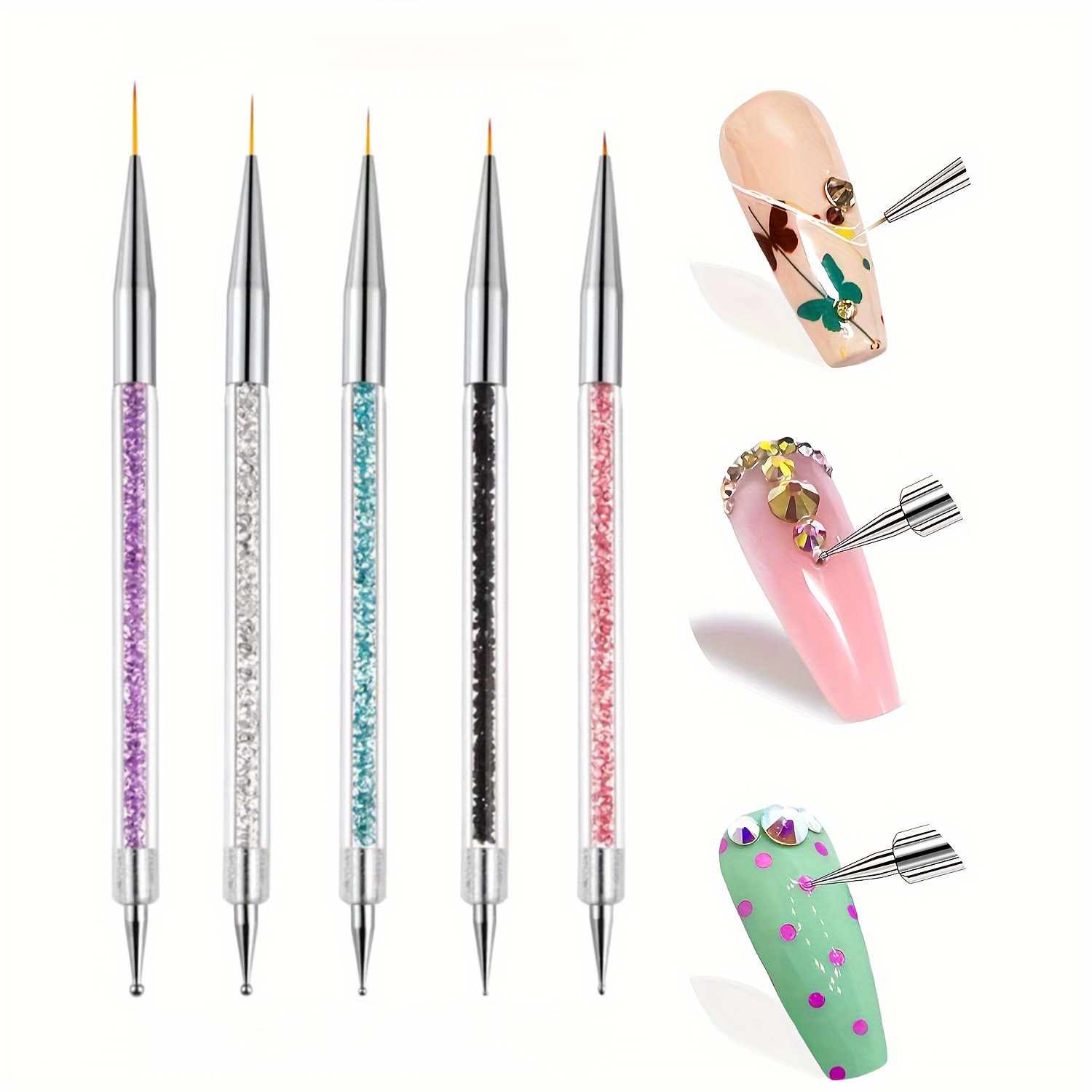 

Nail Art Brushes Set, Double-end Nail Design Brushes Dotting Pen, Multifunctional Liner Brush For Nails, Gel Polish Painting Brush For Nails Gel